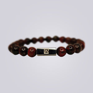 Red Tiger Eye Bracelet - White Gold - Nolaj Blu