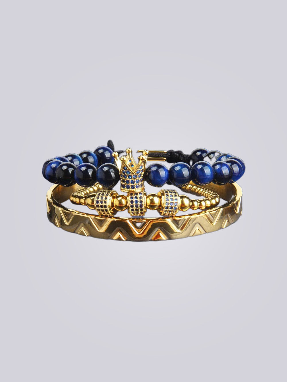 Golden Blu Majesty Bangle Bracelet Set