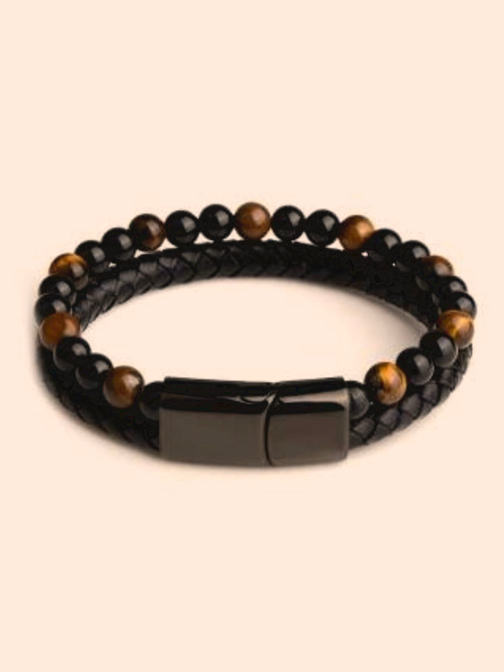 Leather & Brown Tiger Eye Bracelet