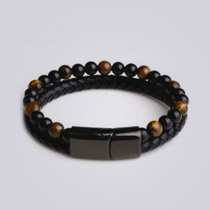 Leather & Brown Tiger Eye Bracelet