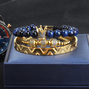 Golden Blu Majesty Bangle Bracelet Set
