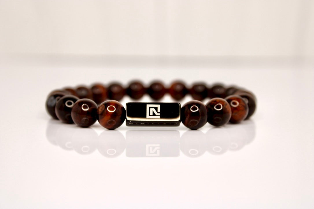 Red Tiger Eye Bracelet - Black - Nolaj Blu