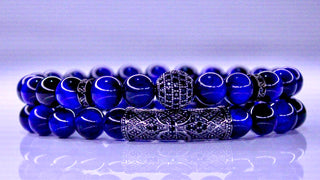 Royal knight blue tiger eye bracelet set