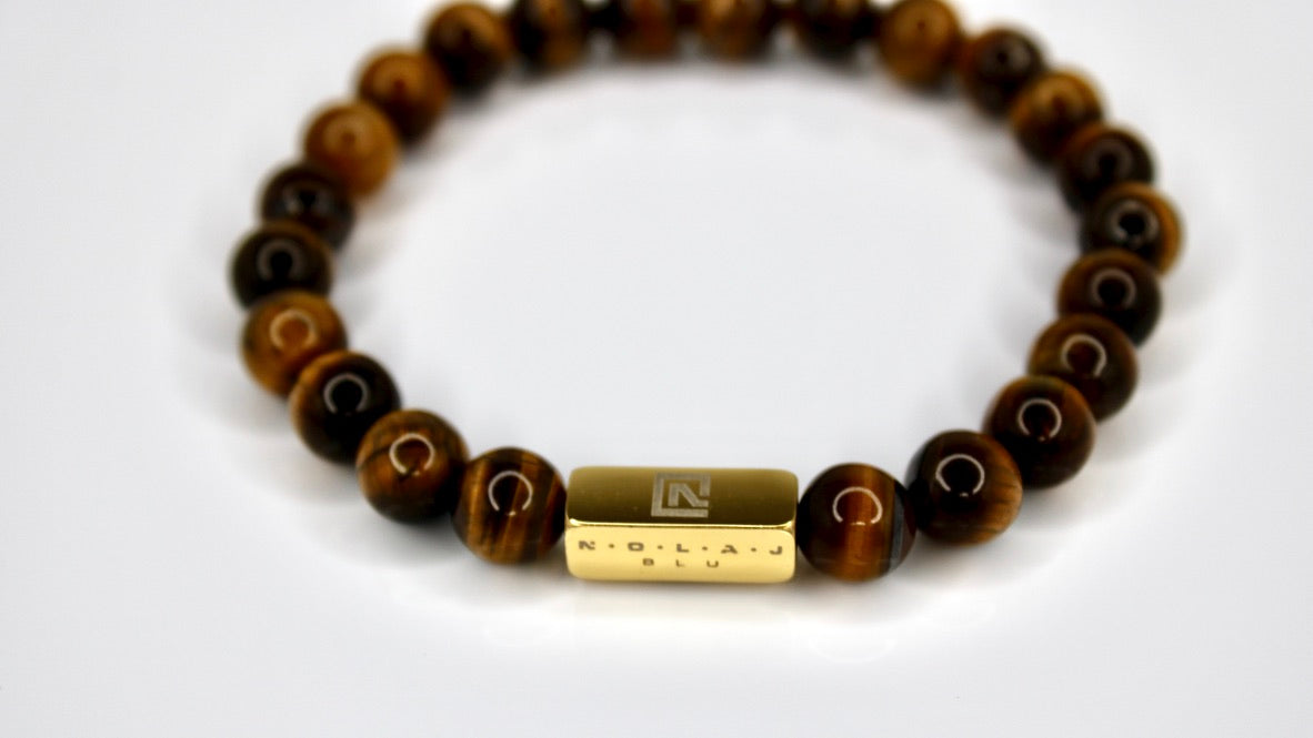 Red Tiger Eye Bracelet - Gold - Nolaj Blu