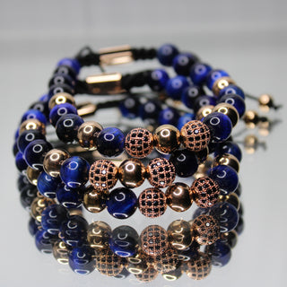 3 Pieces of the Blue Tiger Eye Bracelets