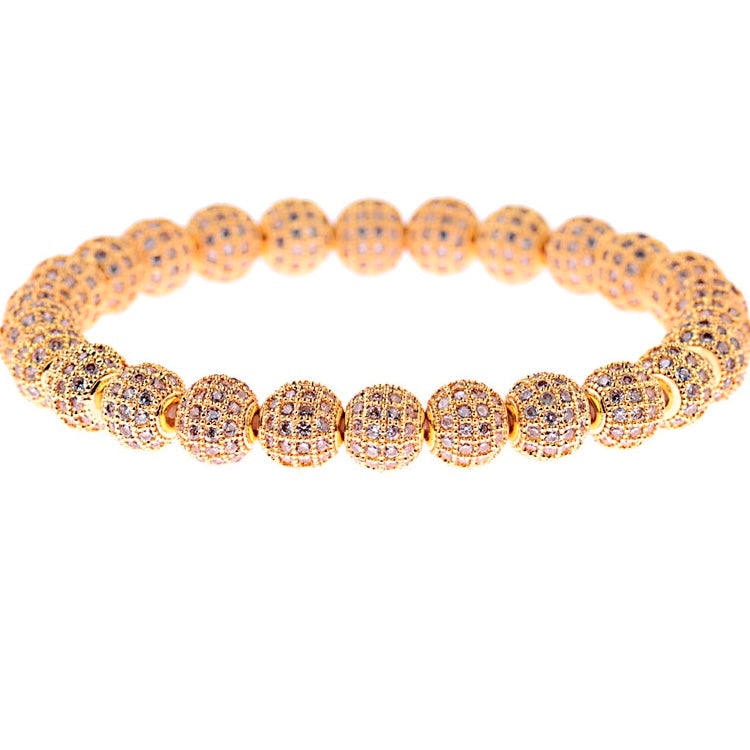 Golden Paved Balls Bracelet - Nolaj Blu